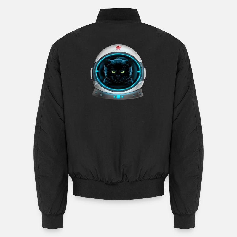 angry space cat astronaut - Unisex Bomber Jacket - black