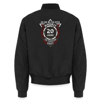 20. Geburtstag Whiskey Whisky - Unisex Bomberjacke - Schwarz - Hinten - AI Model Male 185 light (185cm)