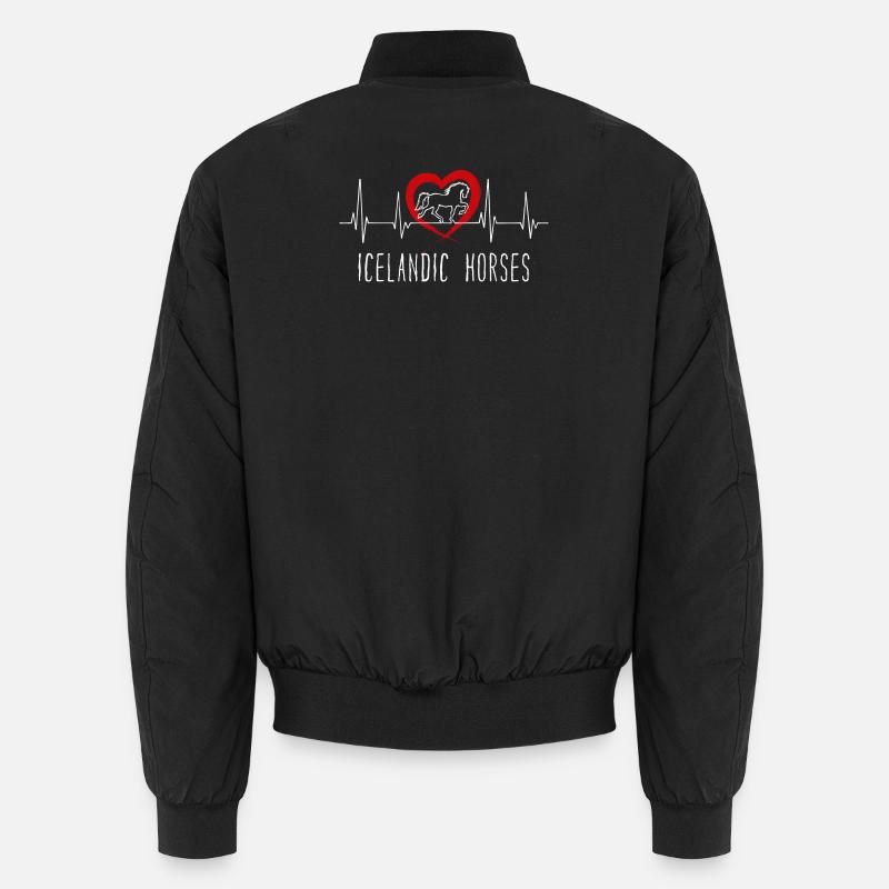 Pferde Herz Statement Islandpferde Pferdeliebe - Unisex Bomberjacke - Schwarz
