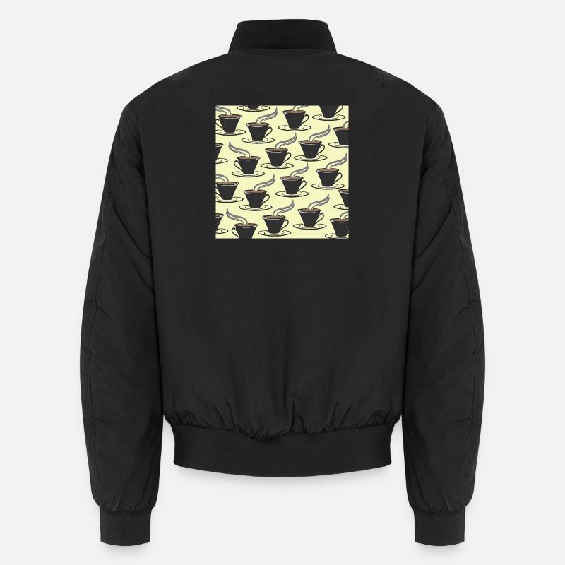 tolle küchenmuster, kaffeetassenmuster - Unisex Bomberjacke - Schwarz