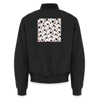 kaffeetassen Kaffeebohnen Küchenmuster - Unisex Bomberjacke - Schwarz - Hinten - AI Model Male 185 light (185cm)