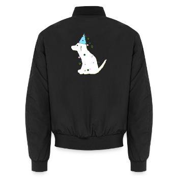 niedliche geschenke sohn, hund geburtstag - Unisex Bomberjacke - Schwarz - Hinten - AI Model Male 185 light (185cm)