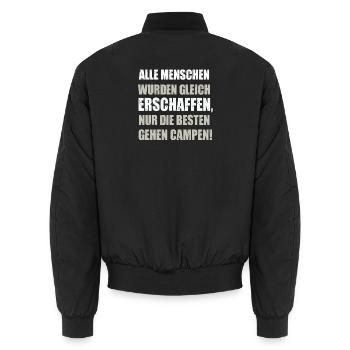 Cooles Camper Reisemobil Wohnmobil Fun Shirt - Unisex Bomberjacke - Schwarz - Hinten - AI Model Male 185 light (185cm)