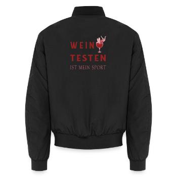 Wein Tester Design - Unisex Bomberjacke - Schwarz - Hinten - AI Model Male 185 light (185cm)