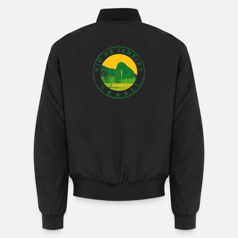 Rio de Janeiro Emblem: Beach & Mountains Unisex Bomber Jacket