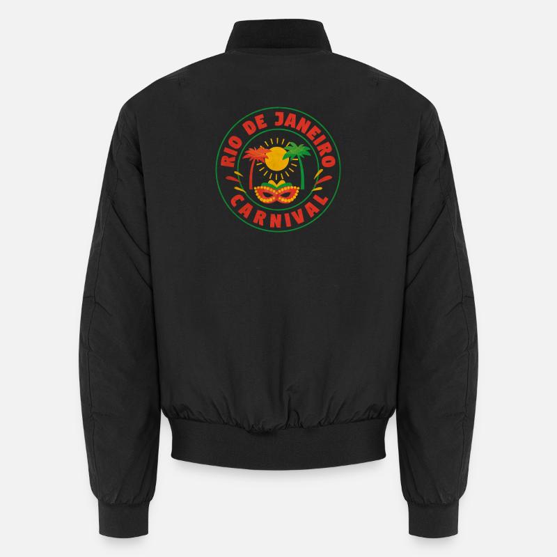 Rio Carnaval Sun Mask Logo - Unisex Bomber Jacket - black