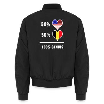 Belgique et États-Unis Génie / cadeau - Bomber unisexe - noir - Dos - AI Model Male 185 light (185cm)