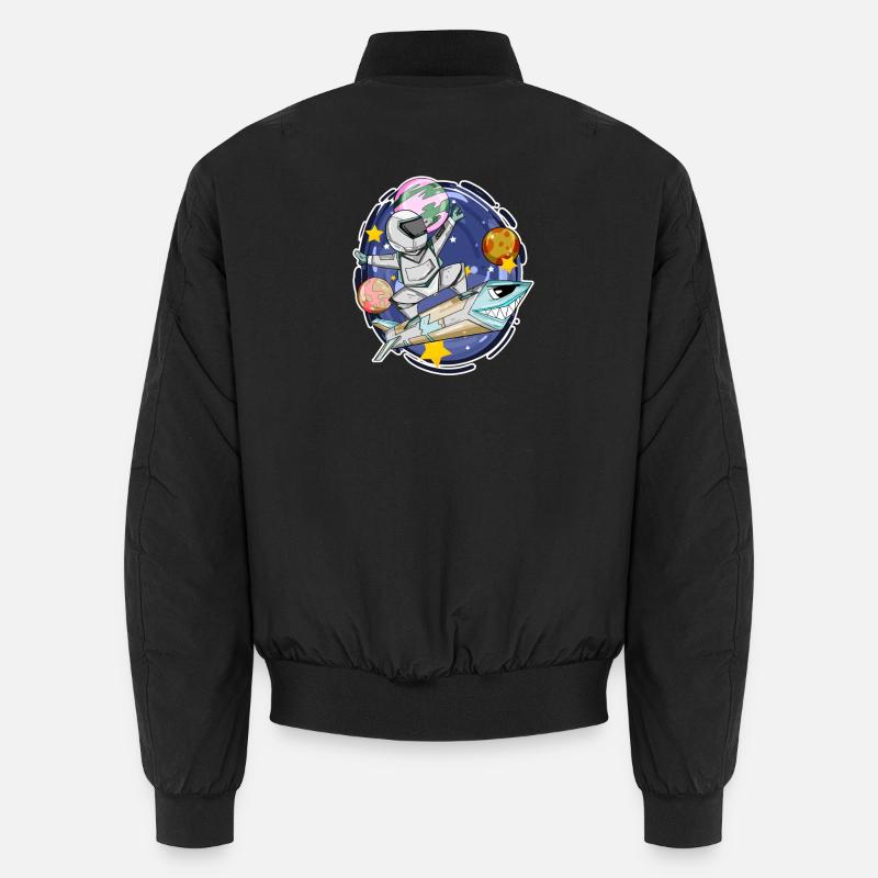 Astronaut boy in space with rockets Unisex Bomber Jacket