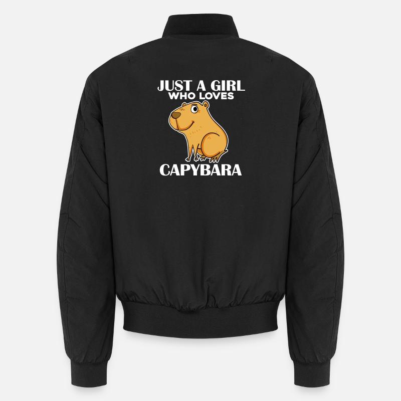 Capybara Mädchen Spruch - Unisex Bomberjacke - Schwarz