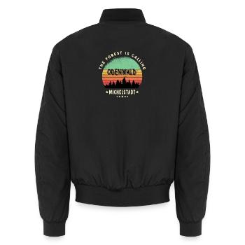 Michelstadt Odenwald Design - Unisex Bomberjacke - Schwarz - Hinten - AI Model Male 185 light (185cm)