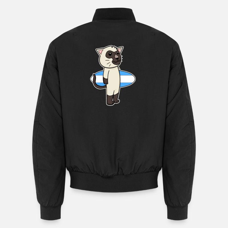 Planche de surf Cat Siamese Cat Surfing Gift Bomber unisexe