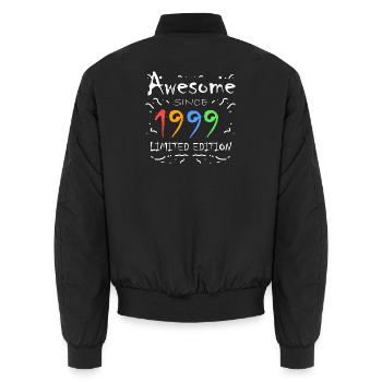 1999 - Born 1999 - Fantastic since 1999 - Unisex Bomber Jacket - black - Back - AI Model Male 185 light (185cm)
