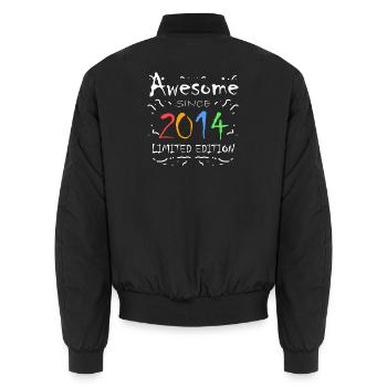 Vintage 2014 - Fantastic since 2014 - Unisex Bomber Jacket - black - Back - AI Model Male 185 light (185cm)