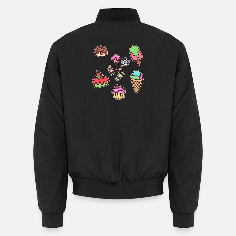 Süßigkeiten Nachspeise Eis Cupcake Torte Bonbon Unisex Bomberjacke