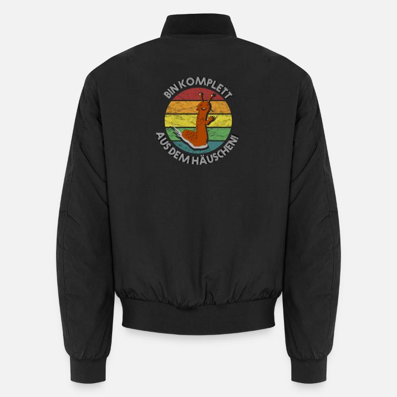 Nacktschnecke komplett aus dem Häuschen retro Unisex Bomberjacke