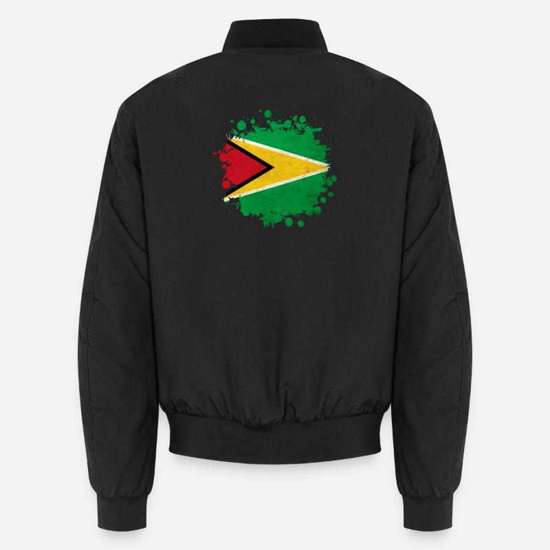 Guyana Flagge Klecks Unisex Bomberjacke