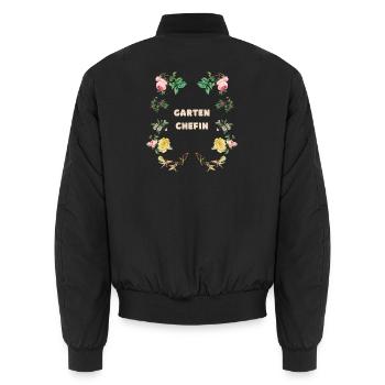 Garten Chefin Blumen Design - Unisex Bomberjacke - Schwarz - Hinten - AI Model Male 185 light (185cm)