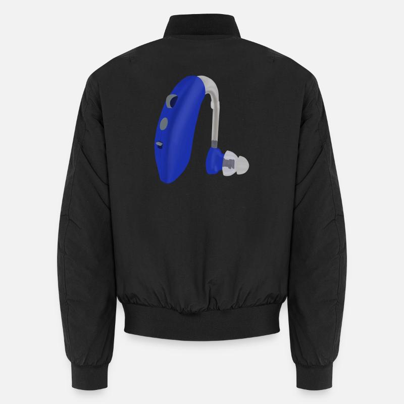 Ein blaues Hörgerät Unisex Bomberjacke