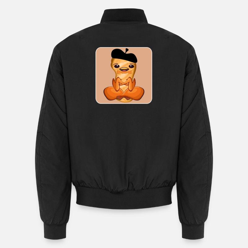 BBQ ROAST CHICKEN | BAGUETTE BASKENMÜTZE - Unisex Bomber Jacket - black