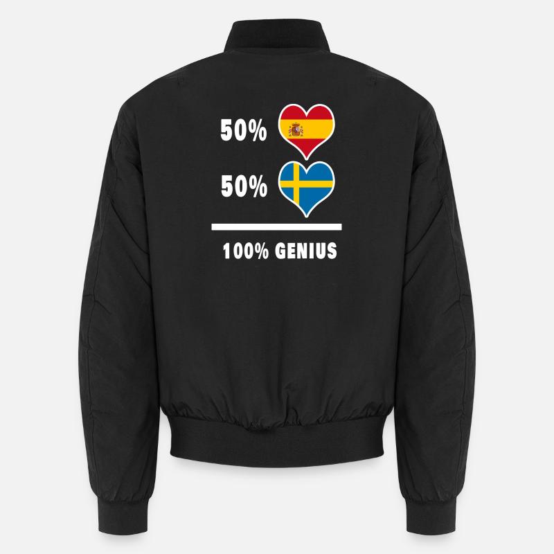 Sweden and Spain genius / gift - Unisex Bomber Jacket - black