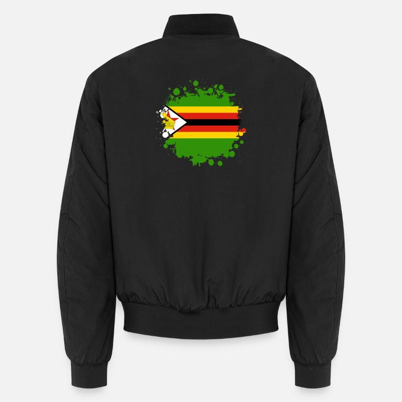 Simbabwe Flaggen Klecks - Unisex Bomberjacke - Schwarz