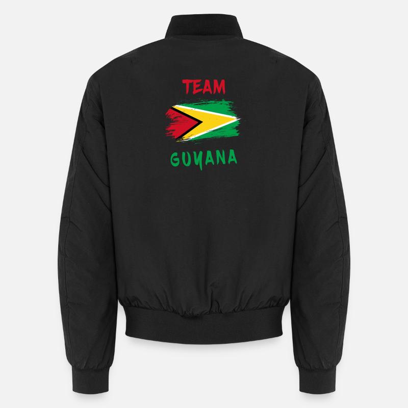 Team Guyana flags design - Unisex Bomber Jacket - black