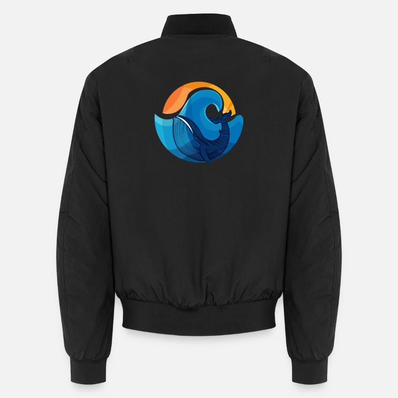 Vagues et Illustration de requin baleine Bomber unisexe