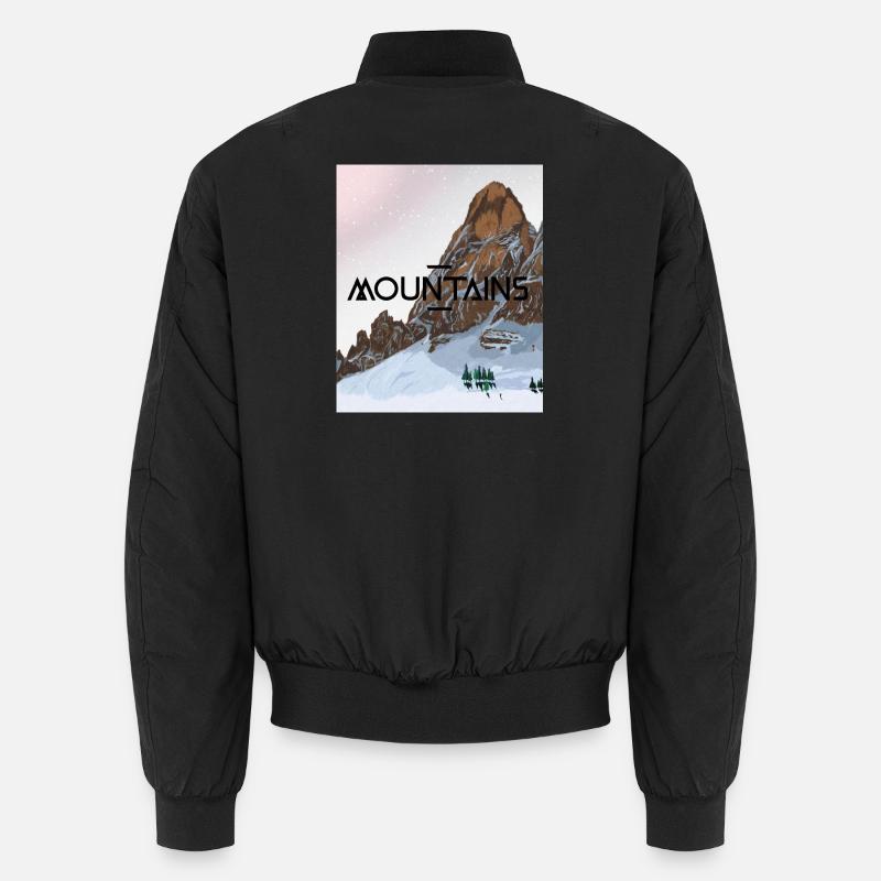 Snowy mountain - Unisex Bomber Jacket - black