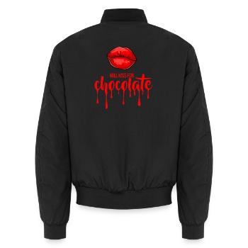 Embrassera pour du chocolat (noir) - Bomber unisexe - noir - Dos - AI Model Male 185 light (185cm)