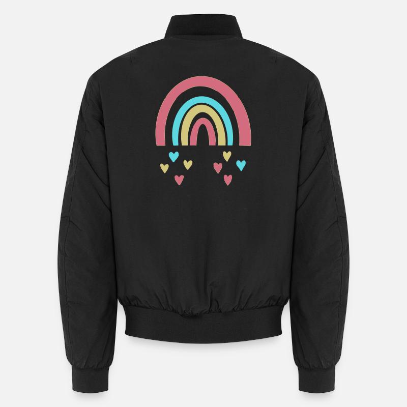 Regenbogen - Unisex Bomberjacke - Schwarz