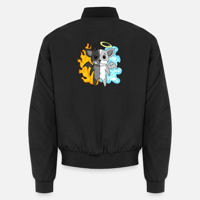 Dog Terrier - Angel and Devil - Unisex Bomber Jacket - black