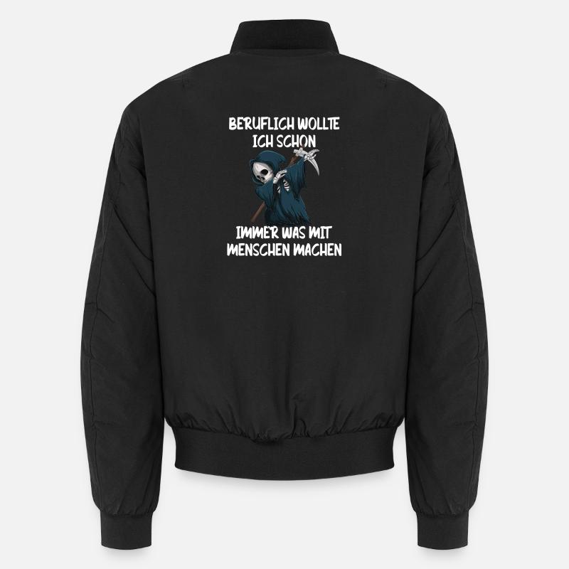 Sensenmann Berufswunsch Mit Menschen Unisex Bomberjacke