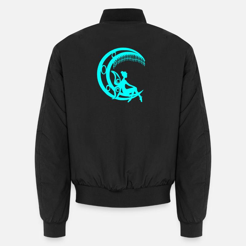 Märchenfiguren, mondsichel elfensilhouette - Unisex Bomberjacke - Schwarz