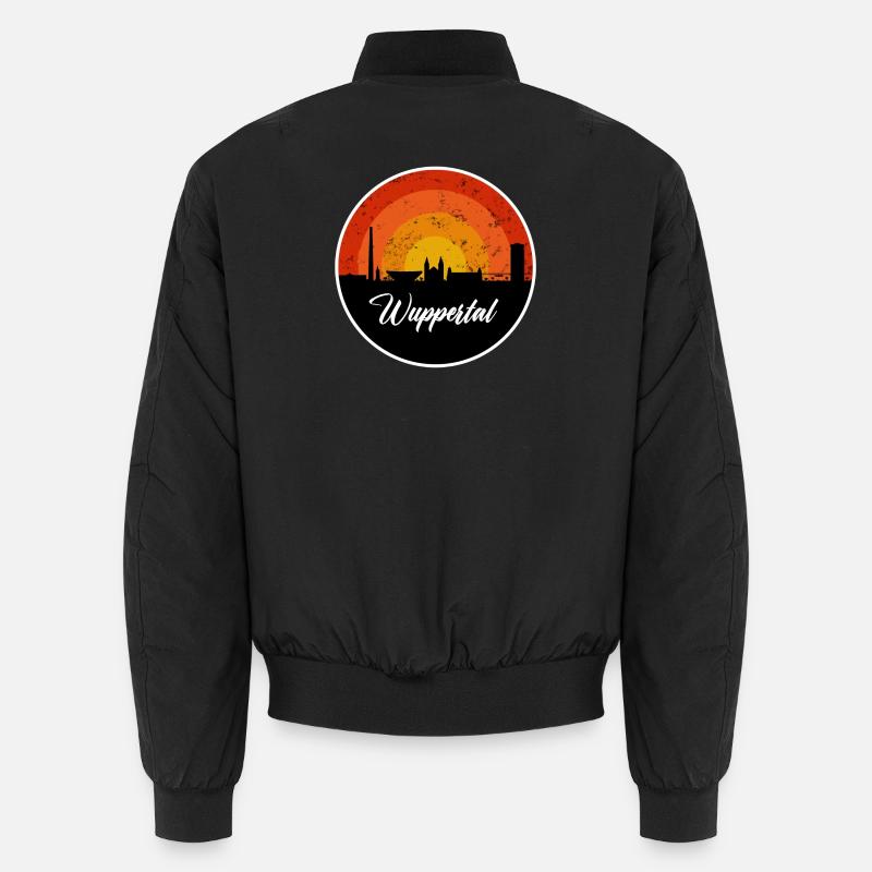 Wuppertal Skyline Writing - Unisex Bomber Jacket - black