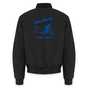 Unplug Let's Go - Unisex Bomberjacke - Schwarz - Hinten - AI Model Male 185 light (185cm)