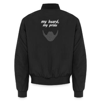coole sprüche mann, my beard..., bartsprüche - Unisex Bomberjacke - Schwarz - Hinten - AI Model Male 185 light (185cm)
