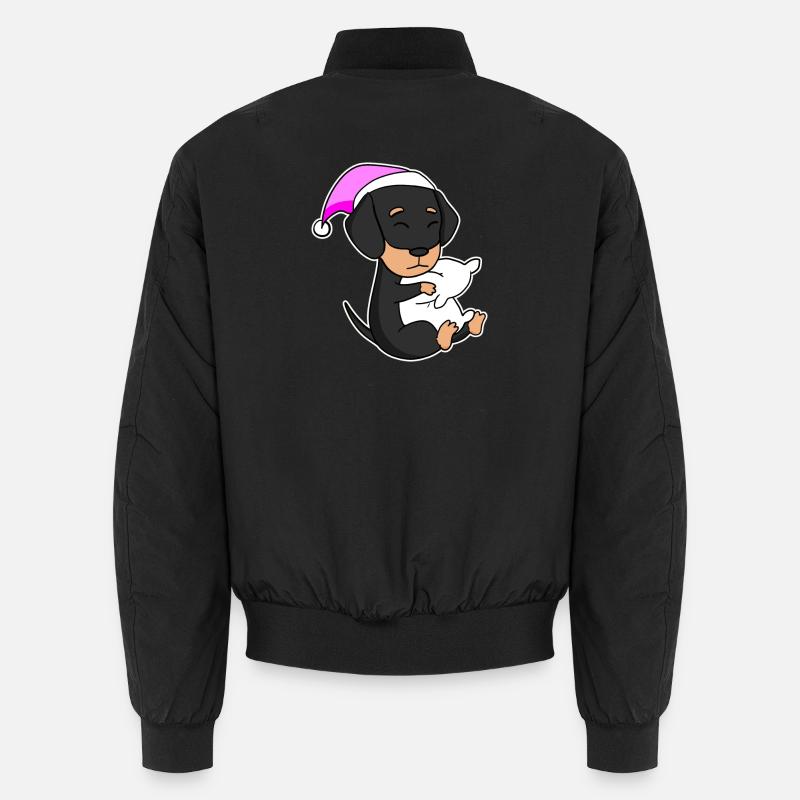 Chien Race de chien Teckel - Bomber unisexe - noir
