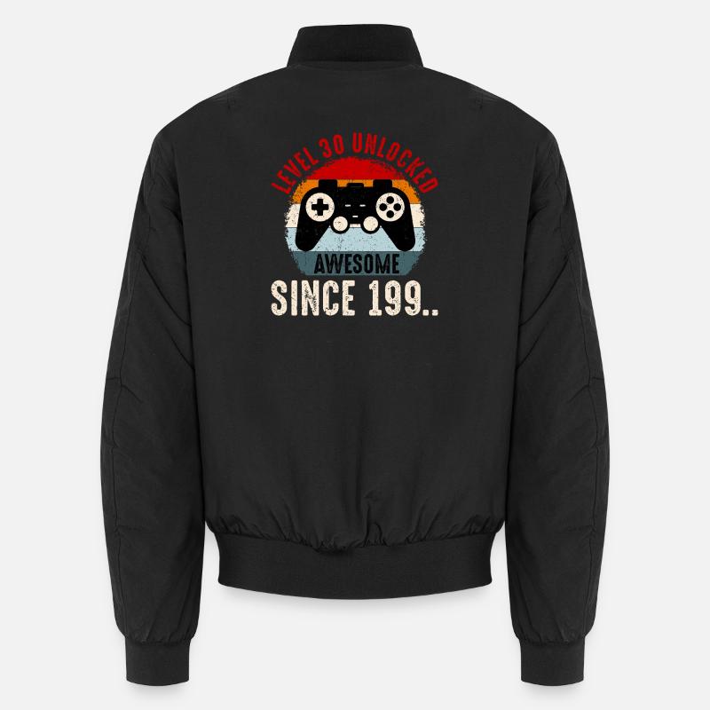 Level-30 Entsperrter Retro-Controller - Unisex Bomberjacke - Schwarz