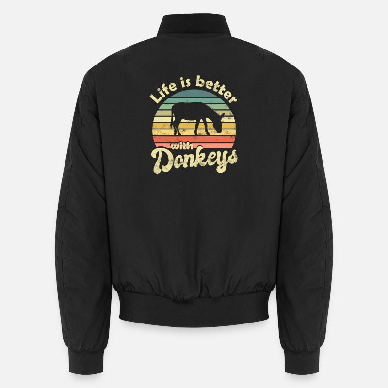 Âne - Bomber unisexe - noir