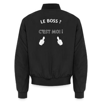 Le chef c'est moi - Bomber unisexe - noir - Dos - AI Model Male 185 light (185cm)