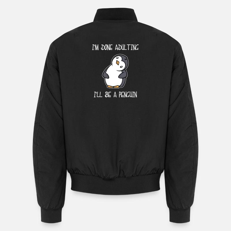 Südpol Seevogel Statement Süß Pinguin Tier Zoo Unisex Bomberjacke