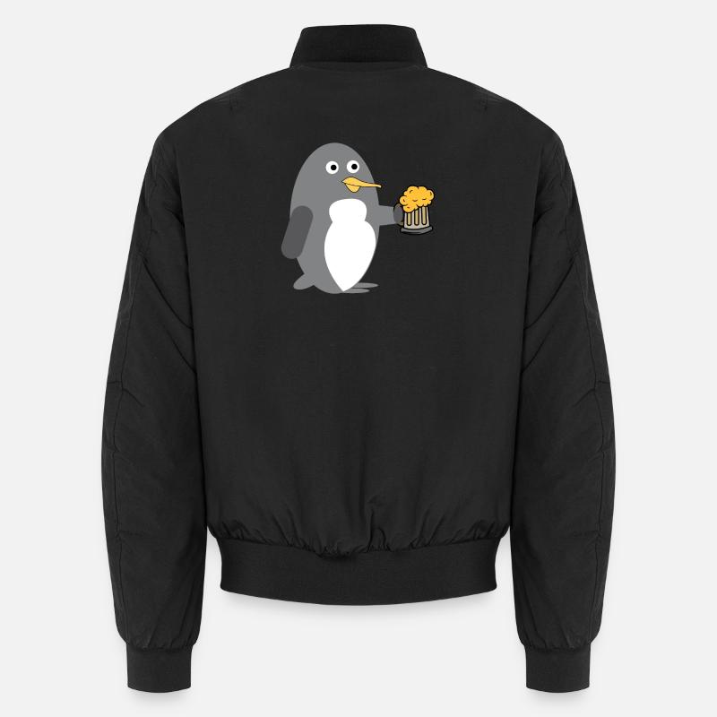 Cool Pinguin Bier Tier Seevogel Südpol Zoo Unisex Bomberjacke