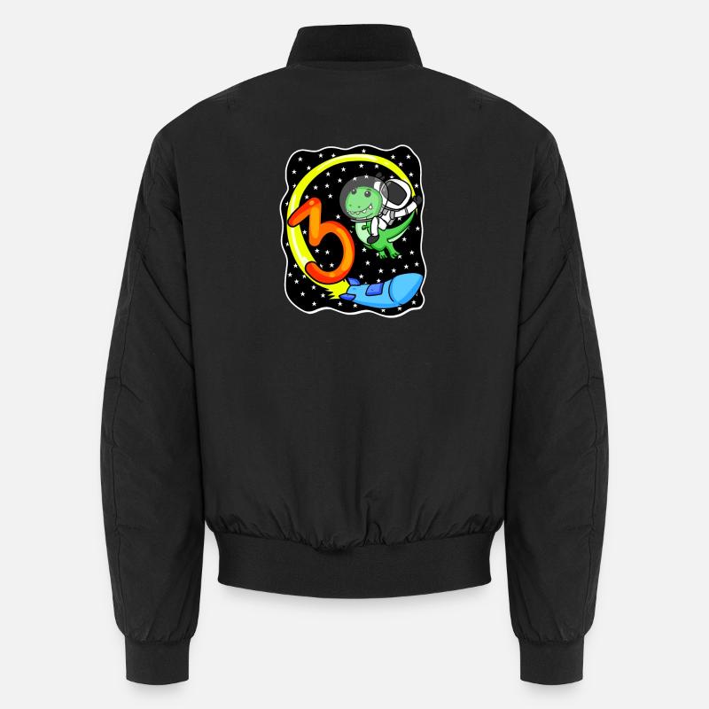 Young 3 years old dinosaur astronaut Unisex Bomber Jacket