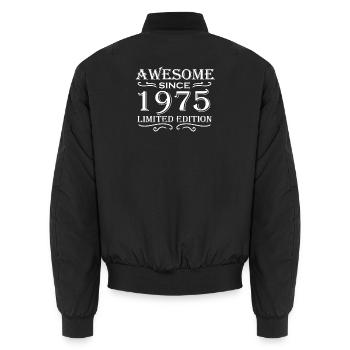 Fantastisch seit 1975 - Jahrgang 1975 - Unisex Bomberjacke - Schwarz - Hinten - AI Model Male 185 light (185cm)