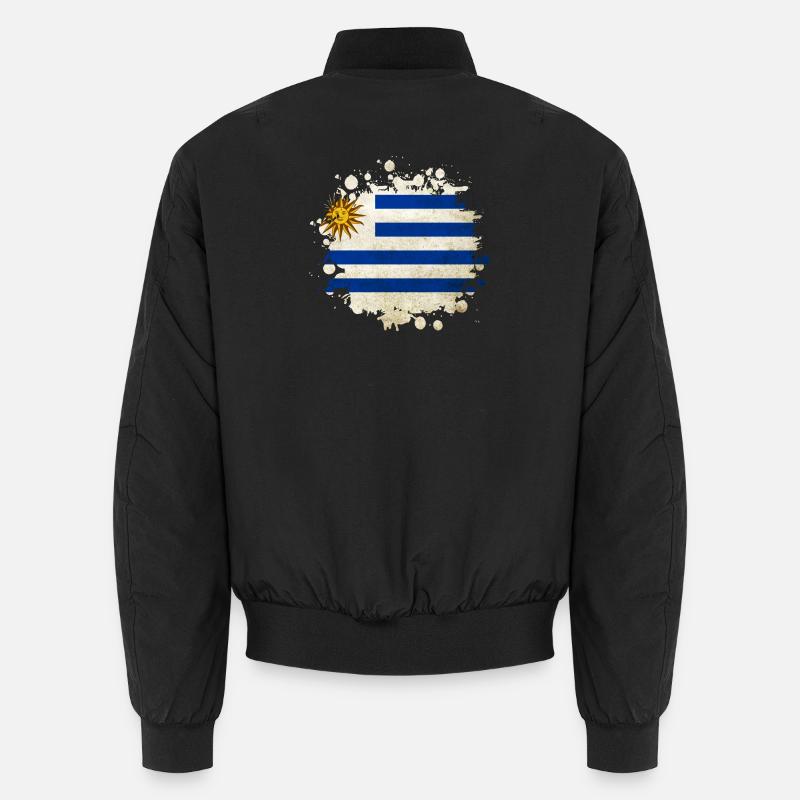 Uruguay Klecks Flaggen Design Unisex Bomberjacke