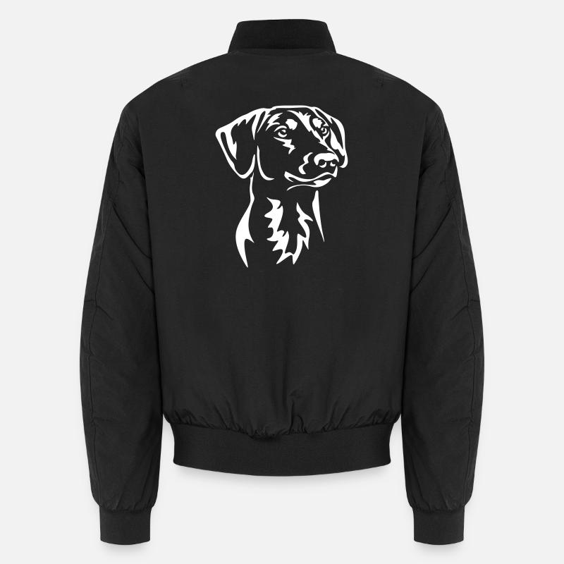 Deutscher Pinscher Kopf "Black Edition" Unisex Bomberjacke