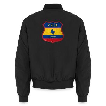Design des armoiries de Chia Colombia - Bomber unisexe - noir - Dos - AI Model Male 185 light (185cm)