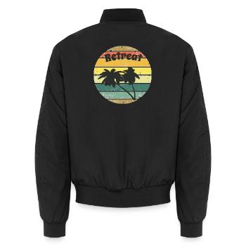 Retreat Geschenk Mann oder Frau Ruhestand - Unisex Bomberjacke - Schwarz - Hinten - AI Model Male 185 light (185cm)