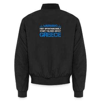 Avertissement Avertissement Grèce Fan - Bomber unisexe - noir - Dos - AI Model Male 185 light (185cm)