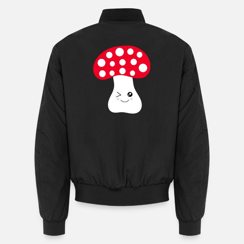 Kawaii, champignon, crapaud - Bomber unisexe - noir